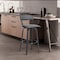 Armen Living Willow 25.5" Swivel Black Wood Counter Stool in Gray Faux Leather with Black Metal LCWIBABLKGRY26 - alternate 10